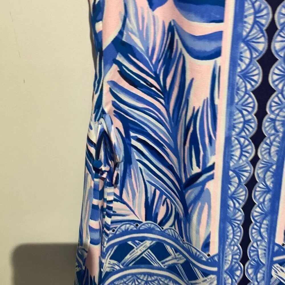 Lilly Pulitzer Women's Blue Pink Donna Heat Wave Tropics Sleeveless Dress‎ Sz 00